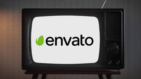 پروژه افتر افکت لوگوی گلیچ با تلویزیون قدیمی