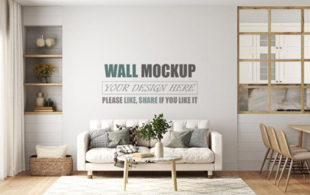 دانلود موکاپ دیوار اتاق نشیمن