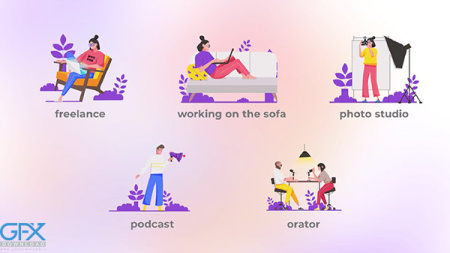 پروژه افتر افکت موشن گرافیک دورکاری Work At Home