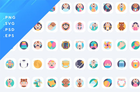 دانلود 50 آیکون نوزاد Baby