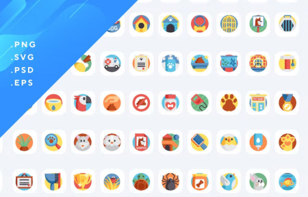 دانلود آیکون رایگان حیوانات خانگی 50 Pets