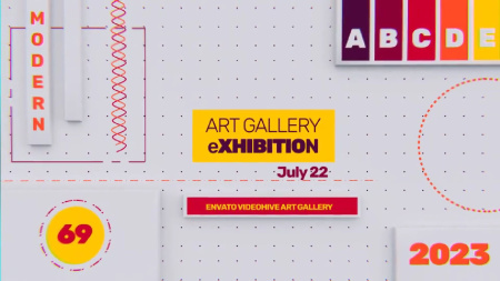 پروژه افترافکت نمایش عکس در گالری انتزاعی