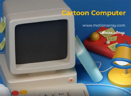 دانلود پروژه پریمیر لوگو کامپیوتر کارتونی Computer Logo