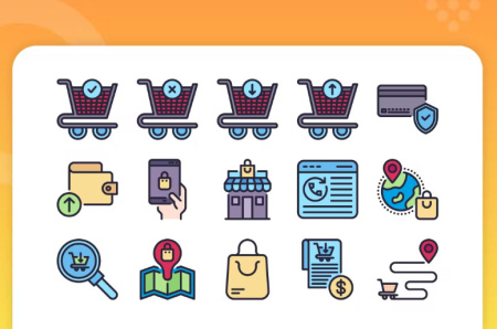 دانلود آیکون های تجارت الکترونیک Ecommerce Icons آپدیت 2023