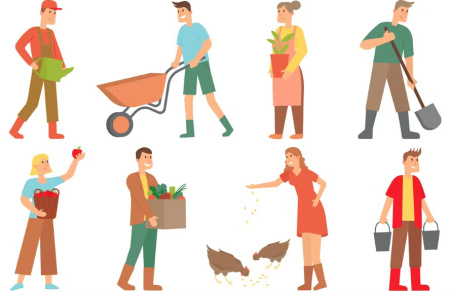 دانلود وکتور مردم در حال باغبانی