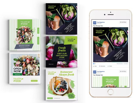 دانلود طرح لایه باز پست فیس بوک با موضوع غذای سالم