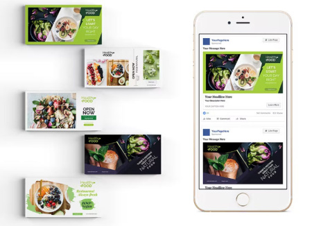 دانلود بنر لایه باز پست فیسبوک با موضوع غذای سالم