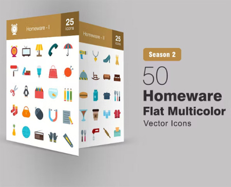 دانلود 50 آیکون لوازم خانگی Homeware Icon