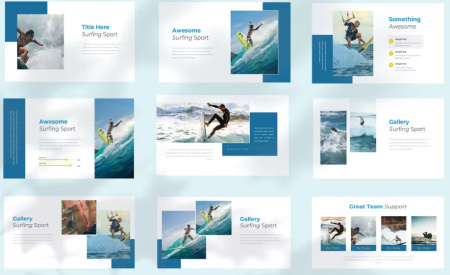 دانلود تم پاورپوینت ورزش موج‌سواری Leow Surfing