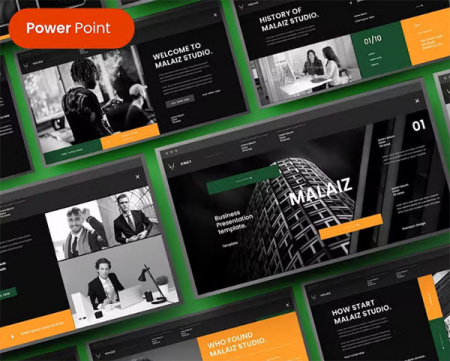 دانلود تم پاورپوینت بیزینسی Malaiz