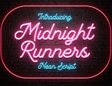 فونت رایگان انگلیسی نئون Midnight Runners