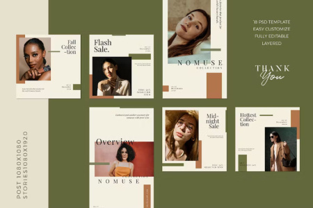 قالب آماده اینستاگرام مینیمال Nomuse Minimal