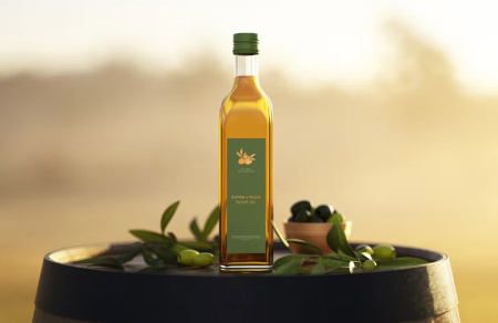 دانلو موکاپ شیشه روغن زیتون لایه باز