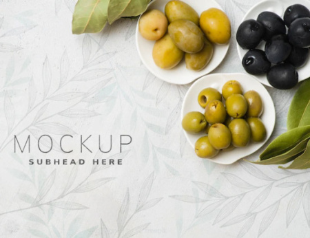 دانلود موکاپ زیتون و روغن زیتون PSD لایه باز
