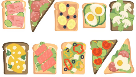 وکتور نان های تست خوشمزه