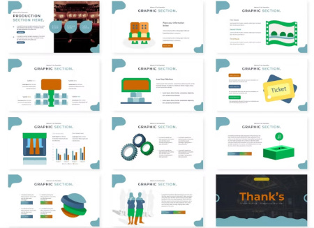 دانلود قالب پاورپوینت تئاتر جدید و زیبا Theaters Powerpoint