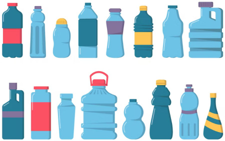 وکتور آیکون بطری های آب