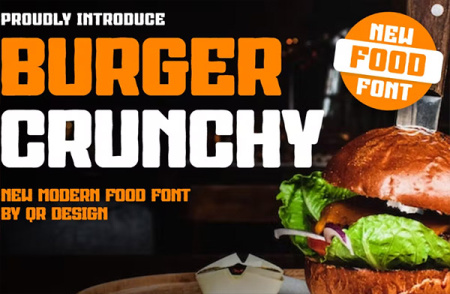 فونت انگلیسی رایگان فست فود Burger Crunchy