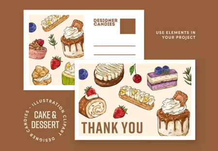 دانلود طرح لایه باز کلیپ آرت دسر و شیرینی