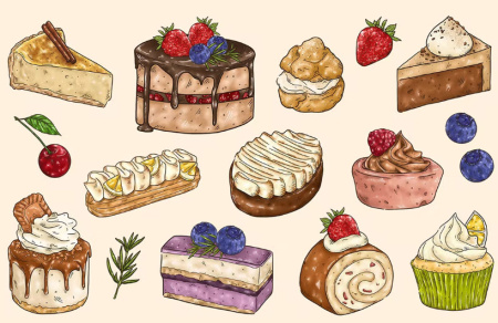 دانلود طرح لایه باز کارتونی دسر و کیک