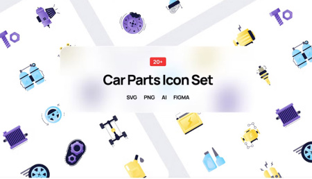 30 آیکون قطعات خودرو