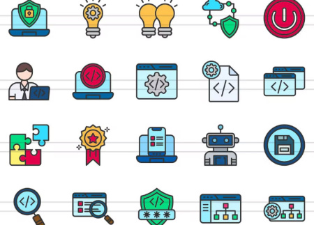 آیکون های توسعه اپلیکیشن موبایل