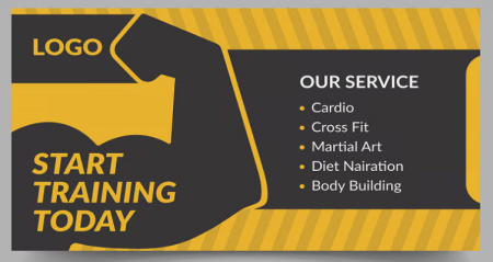 کارت ویزیت لایه باز باشگاه بدنسازی