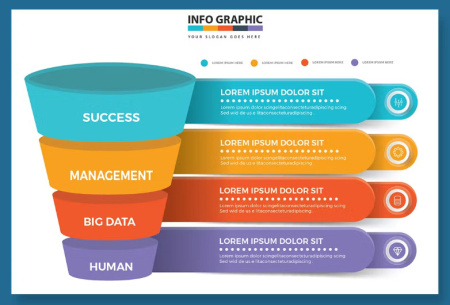 قالب اینفوگرافیک قیفی Funnel