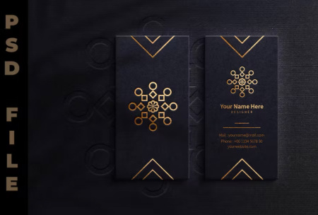 دانلود موکاپ کارت ویزیت طلاکوب