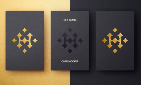 موکاپ psd کارت ویزیت طلاکوب