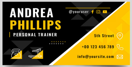 دانلود کارت ویزیت لایه باز تناسب اندام