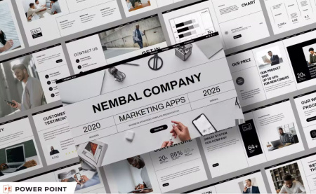 تم پاورپوینت تبلیغات اپلیکیشن موبایل NEMBAL