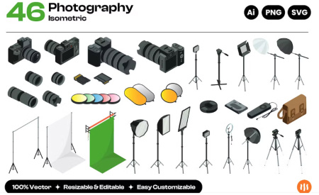 46 وکتور وسایل عکاسی