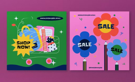 بنرهای لایه باز ویژه مدارس Back To School Sale