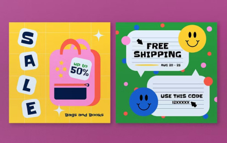 طرح لایه باز بنر ثبت نام مدارس Back To School Sale