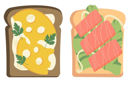 دانلود وکتور نان های تست خوشمزه