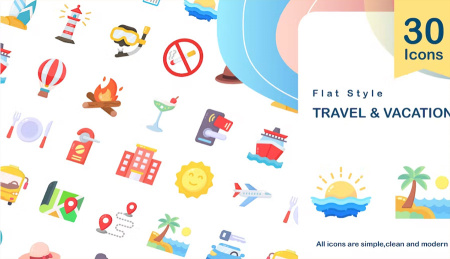 دانلود آیکون سفر و تعطیلات 30 Travel and Vacation