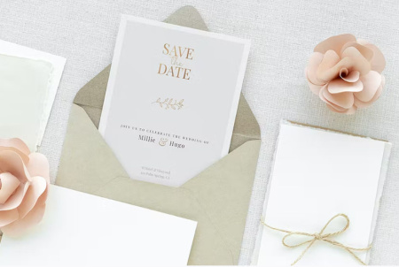 دانلود موکاپ کارت عروسی با گل رز