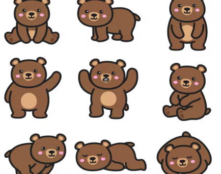 وکتور بچه خرس کارتونی Baby Bear
