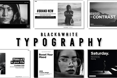 پروژه افتر افکت تایپوگرافی سیاه و سفید Black White Typography