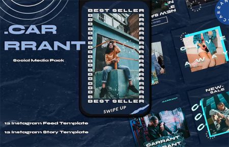 دانلود قالب آماده پست و استوری اینستاگرام CARRANT