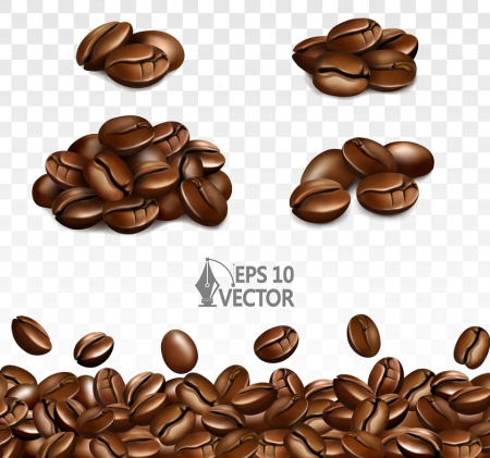 دانلود مجموعه وکتور لایه باز دانه قهوه