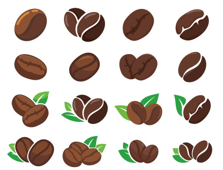 وکتور دانه های قهوه برای فتوشاپ