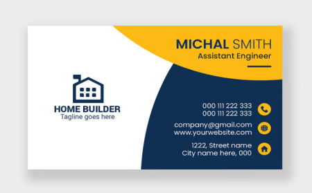 کارت ویزیت شرکت ساختمانی لایه باز  Construction business card