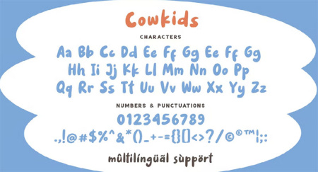 فونت بامزه و پر رنگ انگلیسی Cowkids
