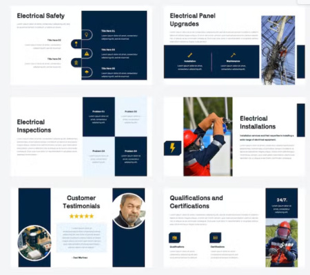 دانلود قالب پاورپوینت رشته برق