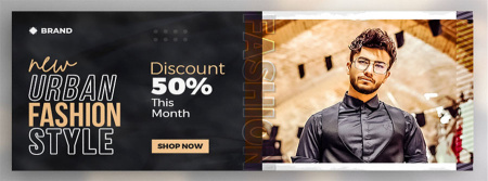 بنر لایه باز پوشاک مردانه Fashion sale banner