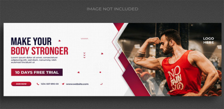 بنر لایه باز باشگاه ورزشی Fitness or gym banner