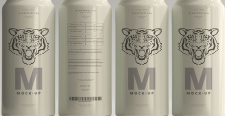 موکاپ قوطی فلزی Metallic can