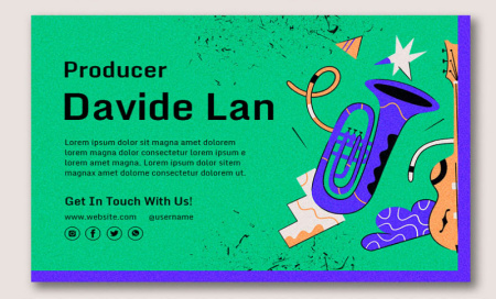 نمونه کارت ویزیت گروه موسیقی music business card